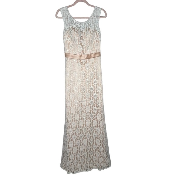 Christina Wu Lace Overlay Sleeveless Mermaid Maxi Gown - Picture 2 of 13